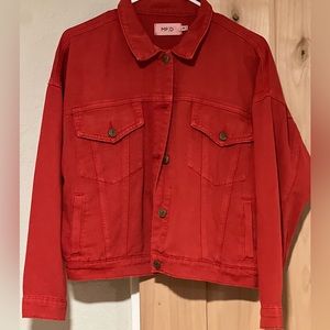 MinkPink Red Denim Jacket small